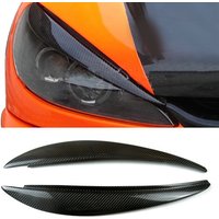 For 2006-2010 Peugeot 206 Carbon Fiber Front Headlight Cover Head Light Lamp Eyelid Eyebrow Trim