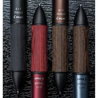 Hot Luxury Wood Pilot Classic Vintage Ball Pen 4+1 0.7mm 4-color Ballpoint Pen + 0.5mm Automatic Pencil Writing School Supplies