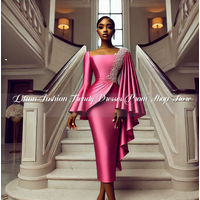 Rose Wedding Mother of the Bride Dresses New Satin Long Sleeve Women's Long Formal Occasion Custom vestidos de gala