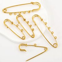 5pcs 1/2/3/4/5 Hole Stainless Steel Large Safety Pin Brooch Brooch Pins with Holes for DIY Jewelry Clothes Craft Making Supplies