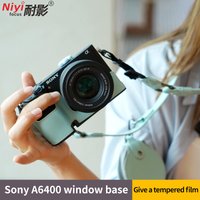camera bag For sony zve10 camera case sony a6400 case Leather Palm Print Style Battery Opening Bottom Cover with camera straps