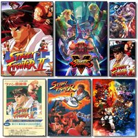 Video Game Street Fighter Poster Self-adhesive Art Room Entrance Restaurant Wall Decor Art Painting