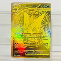 Pokemon Mega Gengar EX English Version DIY Gold Foil Texture Card, Perfect Condition Premium Anime Collection Card