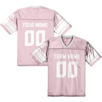 Custom American Football Shirt Pink Personalized Printed Football Jersey with Team Name Number Fans Gift for Men Women Youth