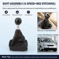 ABTC-Gear Shift Knob 5 Speed Gear Stick Shift Knob 6Q1711113 For VW Polo 9N 9N2 9N3 Gaiter Boot Accessories Shifter Lever