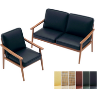 1:6 Miniatures Single Double Solid Wood Vintage Leather Sofa Chair Dollhouse Mini Model Furniture Accessories Dolls Room Decor