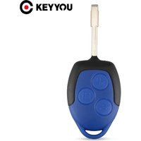KEYYOU Car Key Fob Case 3 Button BLUE Remote Cover For Ford For Transit Connect Mk7 2006-2014 Automobiles Accessories