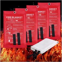 4 Size Square Fire Blankets Fiberglass Retardant Fire Suppression Emergency Survival Kit for People Home Car Kitchen Safety