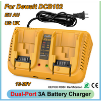 DCB102 Dual Port 3A Rapid Charger For Dewalt 12V 20V Li-ion Battery USB Charger with LED DCB205 DCB115 DCB107 DCB112