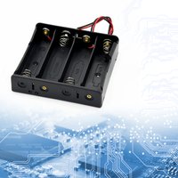1 2 3 4 Slot 18650 Battery Holder Plastic 18650 Battery Case Holder with Wire Lead Black for 18650 3.7V Battery