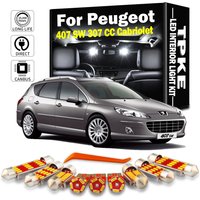 TPKE LED Bulbs Interior Map Dome Trunk Light Kit For Peugeot 407 SW 307 CC Cabriolet 2004 2005 2006 2007 2008 2009 2010 No Error
