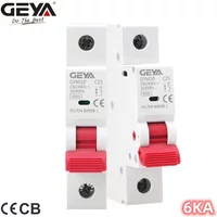 GEYA GYM10 Single Phase MCB 6A 10A 16A 20A 25A 32A 40A 50A 63A 220V/400V Mini Circuit Breaker C Curve 6KA MCB CE CB Approved