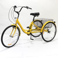 26-Inch Variable Speed Pedal Tricycle Human and Elderly Transportation Tricycle Seven-speed Variable Speed