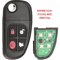 Jingyuqin New 4 Buttons Remote Control Flip Car Key 315/433MHZ 4D60 Chip For Jaguar X-Type S-Type 1999-2009 XJ XJR 2002-2008