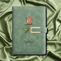 Personalized Faux Leather Journal with Custom Name - A5 Size Textured Cover Diary for Professional Use, Travel, Conferences