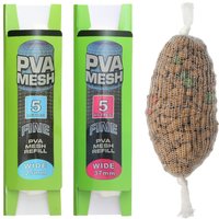 5M/20M Soluble PVA Mesh Refill Carp Fishing Feeder Lures Refill Rig Hook Bait Wrap Bags 25/37/44mm PVA Bag Fishing Accessories