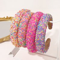 Colorful Candy Acrylic Headbands for Women Sweet Girl Birthday Gift Rainbow Candy Cream Color Hairbands Birthday Cake Headwears