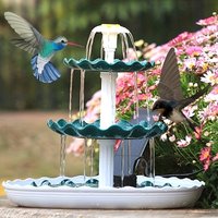 qwHome Decoration Solar Fountain, Solar Fountain Water Ornaments, 3-Tier Solar Bird Bath Fountain with 3.5W Pump - Self-Circulating, Easy-To-Assemble, Suitable for Water Features, Bird Bath, Fountain,