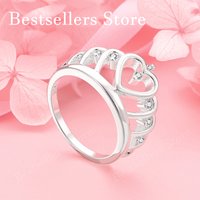 1 piece of 925 sterling silver 7-10 exquisite crown zircon ring, women's gift, wedding fashion jewelry accessories