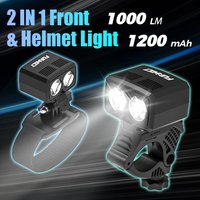 FUNWICT Ultrahelles LED-Fahrradlicht, 1000 lm, USB wiederaufladbar, MTB, Mountainbike, Rennrad, Frontlampe, Taschenlampe, Fahrradausrüstung