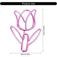 20 Pcs Tulips Paper Clips Small Bookmarks Metal Planner Clips for Office