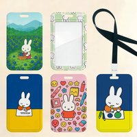 Cute M-Miffy Anime Card Holder Cardcase Bank Credit Student ID Subway Work Permit Badge Holder Door Card