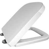Toilet Seat Square Shape Soft Close with Quick Release Hinges, Anti-Bacterial WC Seat with Sturdy Polypropylene, Easy to Clean