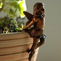 Miniature Fairies Pot Huggers Garden Planter Pot Hanger Resin Vintage Fairy Angel Statue Flying Fairies Figurines Home Ornaments