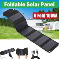 Portable 100W Foldable Solar Panel 5V USB Portable Folding Bag for Cell Phone Outdoor Waterproof Power Bank for Camping Hiking