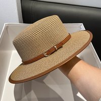 Straw Hat Women's Summer Outing Panama Beach Hat Flat Top Vintage Grass Knitted Top Showy Sun Hat Chapeu Panama Feminino