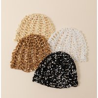 Designer Shiny Cold Cool Street Sequined Knit Hat Spring Summer Girl Glitter Fashion Knitted Bag Head Beanie Hat