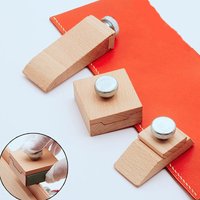 Beech Block Handmade Leather Edge Grinding Sandpaper Treatment Tool Sandalwood DIY Leathercraft Edge Tool NEW High Quality