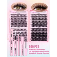Individual Lashes Cluster C Curl Mix Lash Clusters 3D Wispy DIY Eyelash Extension Resuable Natural Lashes Eyelash Book