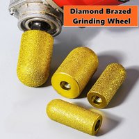 M10 Diamond Brazed Backwater Grinding Wheel Finger Bit Milling Cutter Trimming Abrasive Round Head for Dressing Quartz Stone