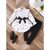 Spring Autumn Girls Clothing Sets New Fashion Shirt + Bottoms 2Pcs Girls Suits Birthday Gift 1 2 3 4 5 6 7 8 Years Kids Clothes
