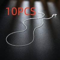 10PCS High Quality 925 Sterling Silver 1MM Circle Chain Necklace 45-60CM Jewelry Women Wedding Fashion Party for Pendant