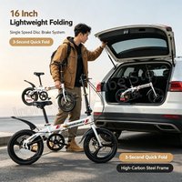 Ultra Light 16 Inch Foldable Bicycle Disc Brake Portable City Commuter Unisex For Adults Students Bicicleta Suitable Mountain