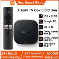 Nowy Xiaomi TV Box S 3. generacji, Smart Android TV Box 4K UHD Media Player, Dolby Vision HDR10+ Google Assistant Google TV Set-Top Box
