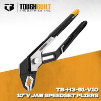 TOUGHBUILT TB-H3-51-V10 10" V Jaw SpeedSet Pliers Quick Adjust Hand Tools For Electrician Plumbing Industrial Repair