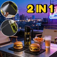 Light-Blocking Dark Oil Sprayer for Cooking 2 in 1 Olive Oil Dispenser Bottle for Kitchen Dark Green Oil Bottle Spice Jars Set