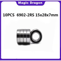 10PCS 6902RS Bearing 15x28x7 mm ABEC-3 Hobby Electric RC Car Truck 6902 RS 2RS Ball Bearings 6902-2RS High quality