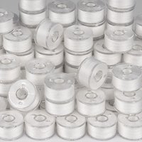 30PCS White Embroidery Bobbins Thread Polyester Thread Spools Prewound Bobbins Threads for DIY Embroidery and Machines Sewing