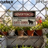 Vintage Warning Poster Metal Tin Sign, Warning Cat Metal Signs for Man Cave Garden Farm Fence Home Wall Decor Plaque Accessories