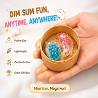 Kawaii Glitter Dumpling Squishy Steamer Set Crystal Bao Bun Squeeze Fidget Sensory Party Favors Classroom Reward Novelty Gift