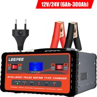 Car Motorcycle Battery Charger Intelligent Pulse Repair 12V 24V 300Ah Digital LCD Display EU/US Plug