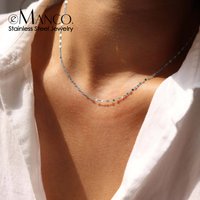 EManco Stainless Steel Necklace for Women Pendant Women Jewelry Chain Silver Color Chain of Lace Wholesale or Dropshipping
