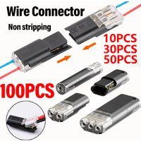 10/30/50/100 Pieces D1/D2/D3 1/2/3 Pin Wire Connectors, No-Stripping Quick Cable Connectors, Dual Wire Interconnects, Detachable Automotive Terminal Connectors