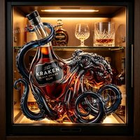 Kraken Octopus Whiskey Decanter Bar Decor Wine Bottle Glassware Men Cave Wall Art Collection Decorations