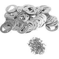 Y31A 50 Set Bottle Opener Insert,Stainless Steel Round DIY Bottle Opener Hardware Kit Hardware Parts Supply with Screws