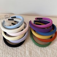 Women Colorful Padded Headbands Sweet Ribbed Fabric Hairbands 2cm Thin Hair Hoops Solid Non-slip Bezel Girls Hair Accessories